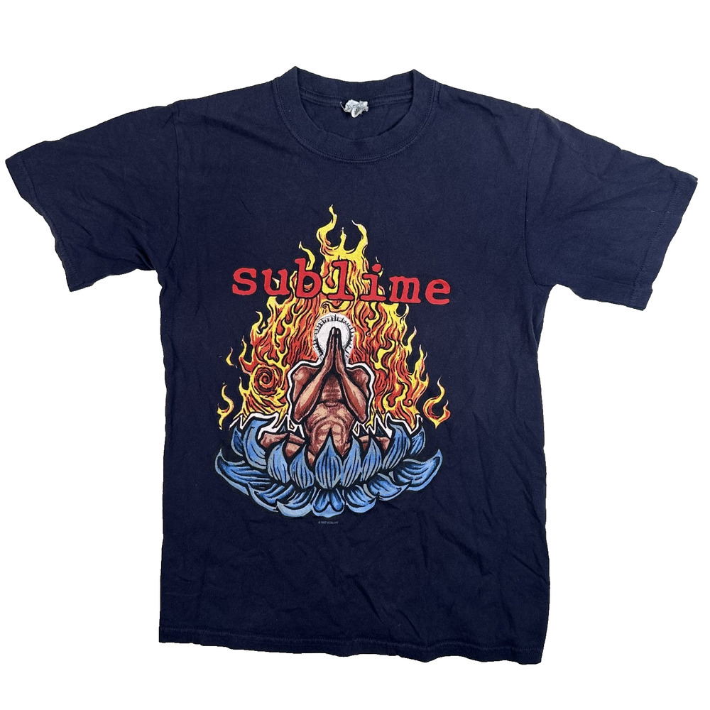 Sublime Anvil Band T-Shirt Men's Size Small Navy Blue 90s